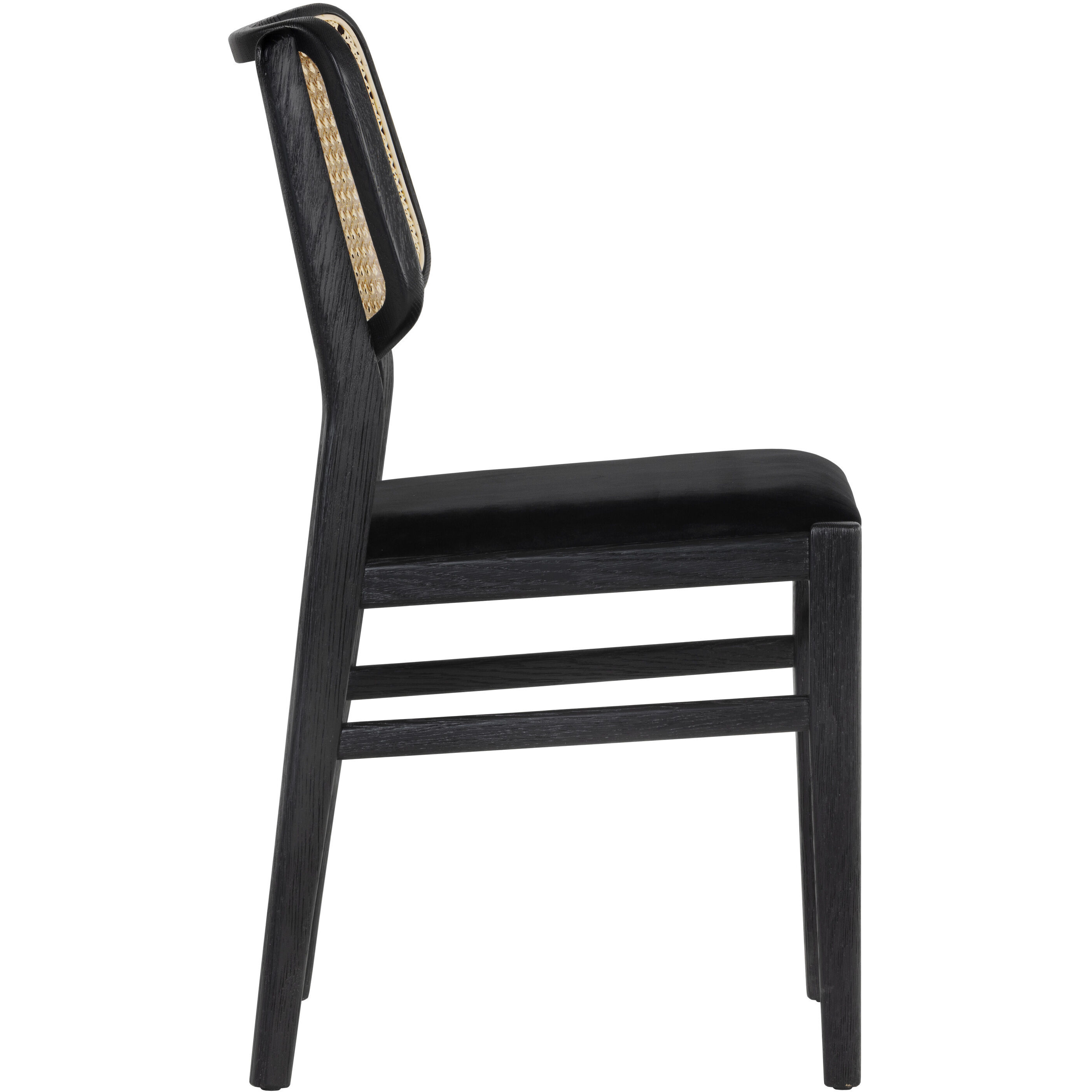 Annex Abbington Black / Natural Dining Chair, Set Of 2